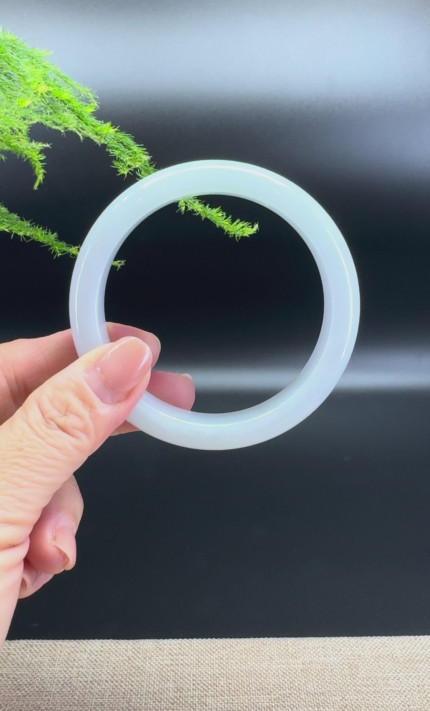 Load and play video in Gallery viewer, Genuine Burmese Icy Green Jade Jadeite Bangle Bracelet ( 58.8mm )
