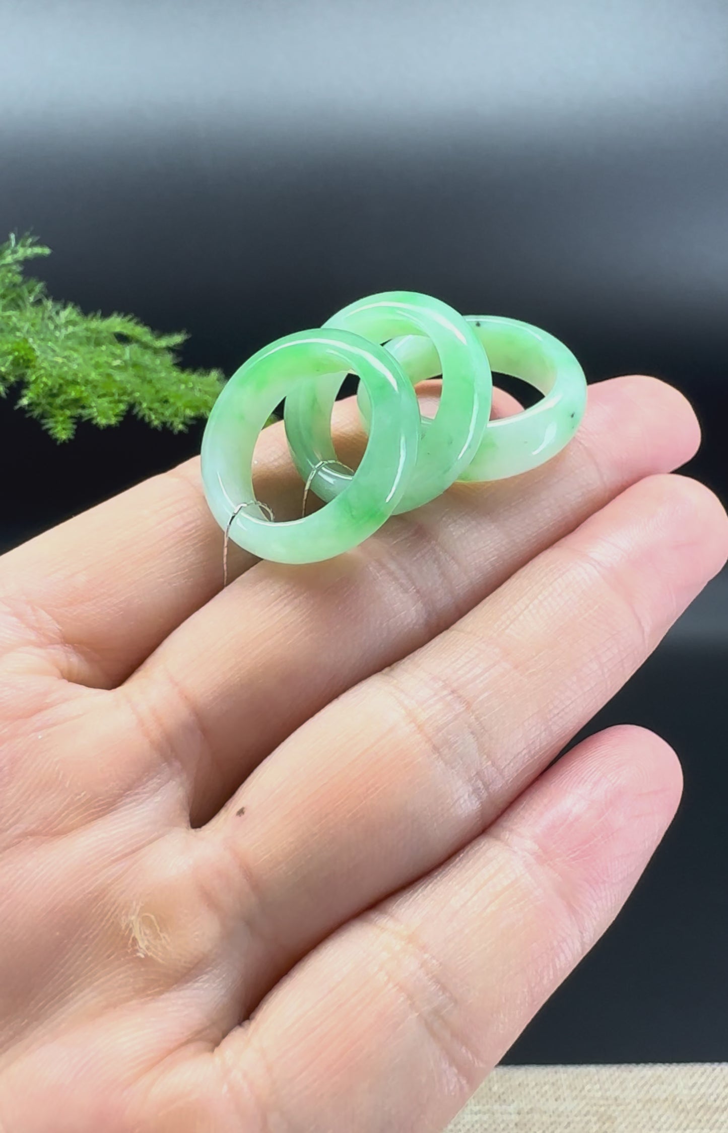 RealJade® Burmese White Green(BDQ) Traditional Jadeite Jade Ring