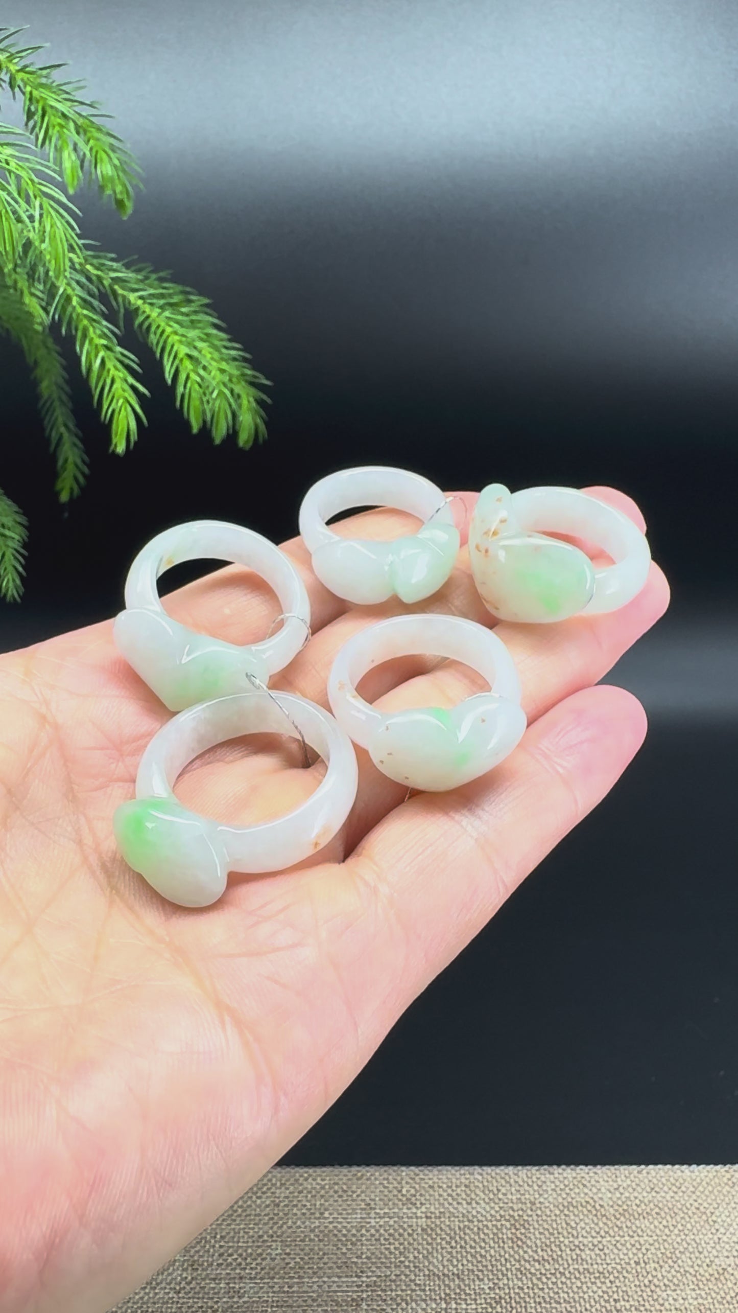 RealJade® Burmese Light Green "Heart" Jadeite Jade Ring