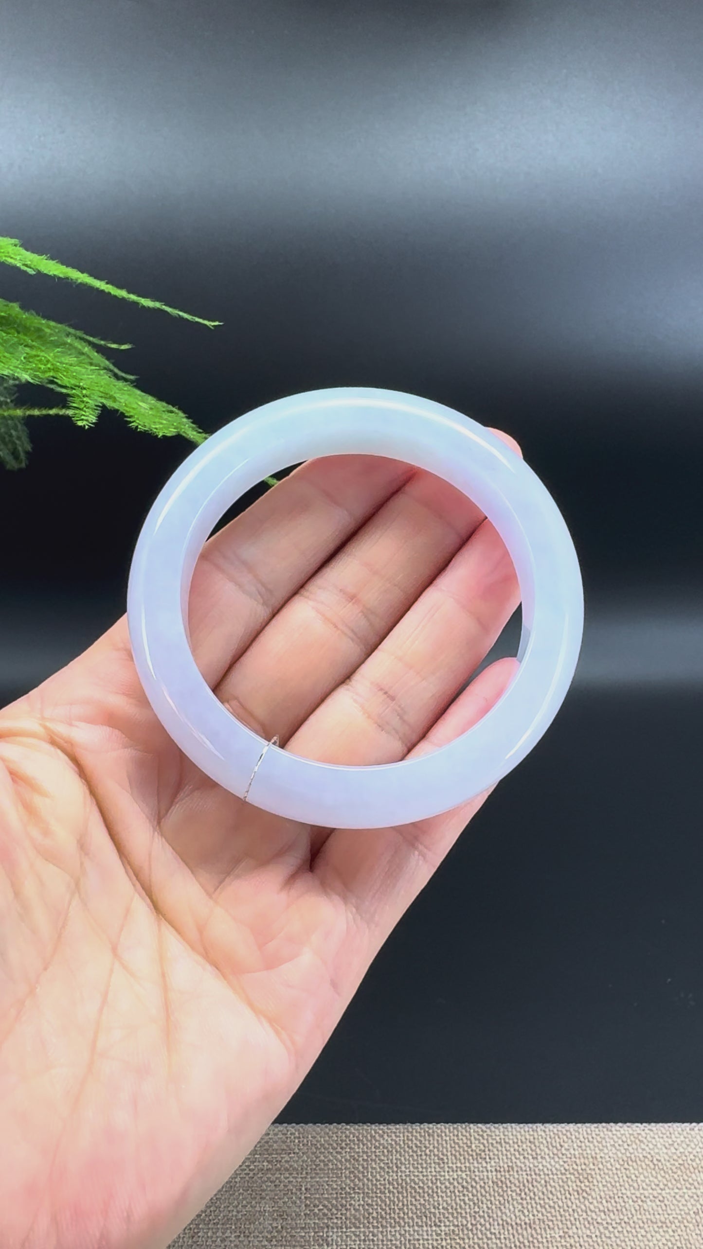 Load and play video in Gallery viewer, Genuine Burmese Icy Blue Green Jade Jadeite Bangle Bracelet (55.5mm )
