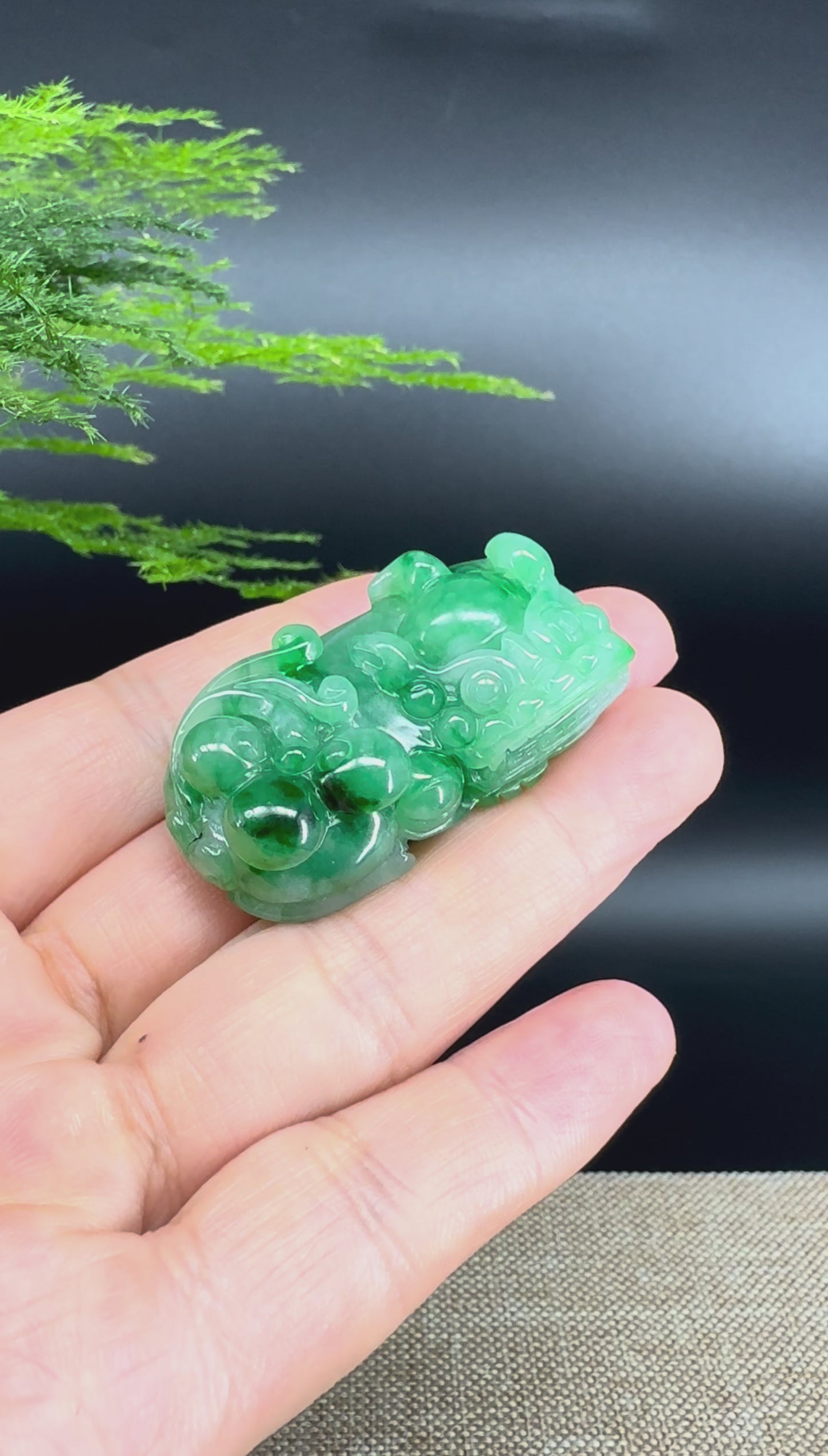 RealJade® Co. Pi Xiu Genuine Burmese Jadeite Jade PiXiu Pendant Necklace (FengShui Lucky)