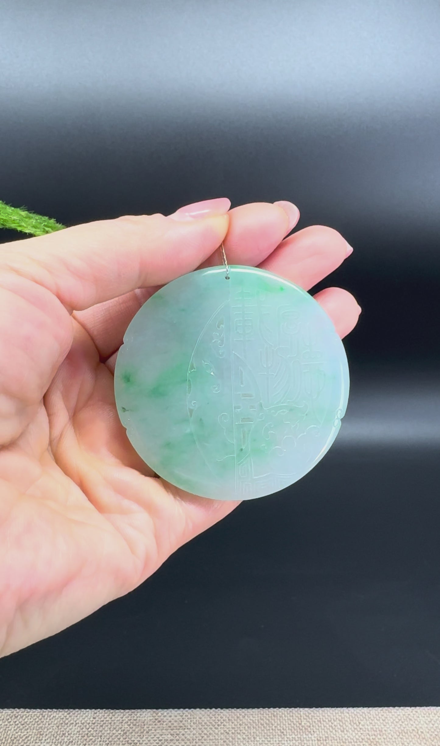 Load and play video in Gallery viewer, RealJade® Co. High end Icy Green Genuine Jadeite Jade Pendant Necklace
