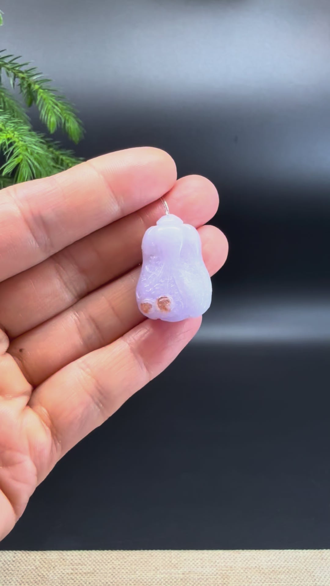 Load and play video in Gallery viewer, RealJade® Co. Natural Lavender Jadeite Jade Cabbage Necklace Pendant
