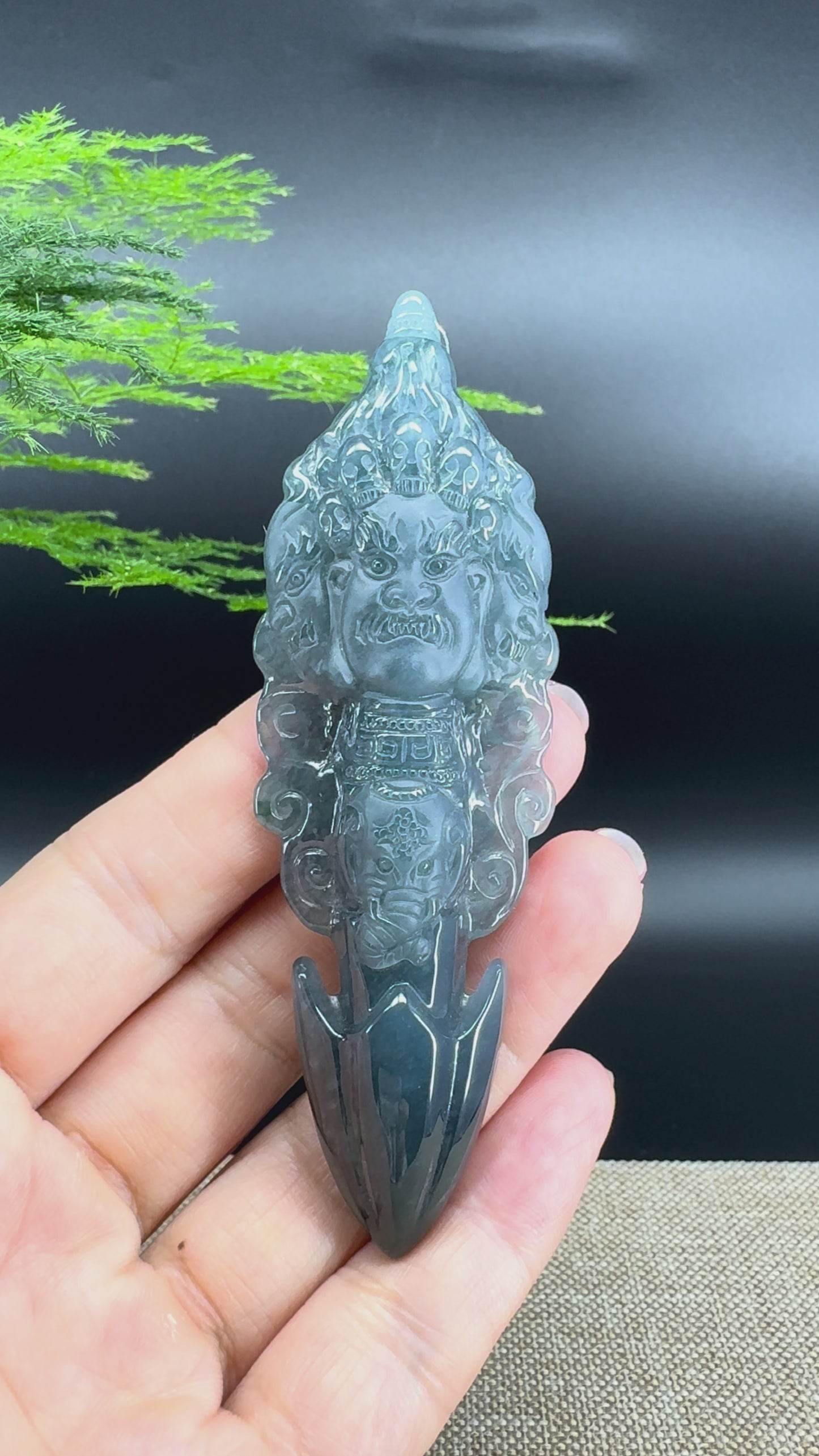 RealJade® Co. High Natural Guatemalan Blue Jade pendant | Maya Cuture