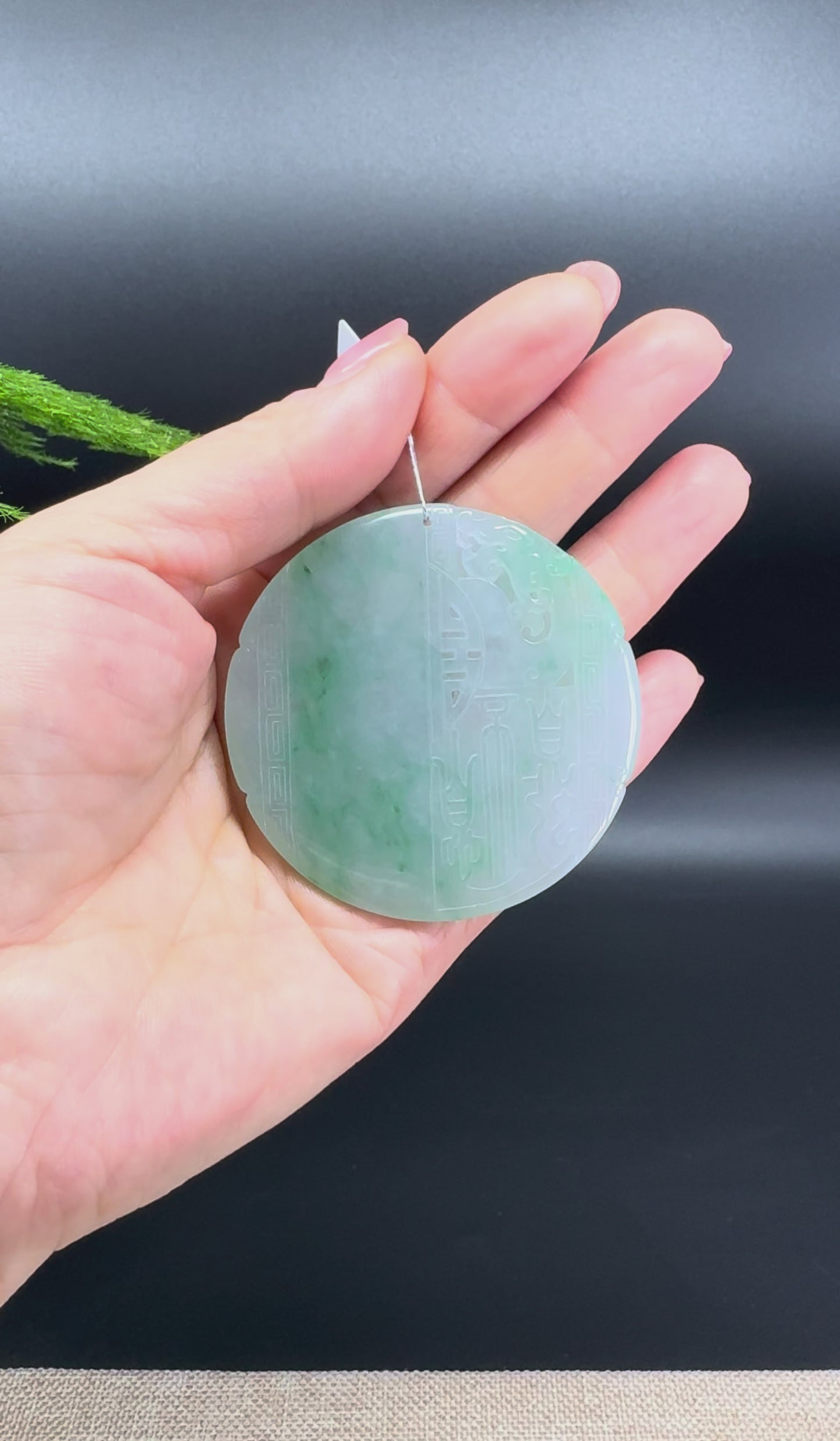 Load and play video in Gallery viewer, RealJade® Co. High end Icy Green Genuine Jadeite Jade Pendant Necklace
