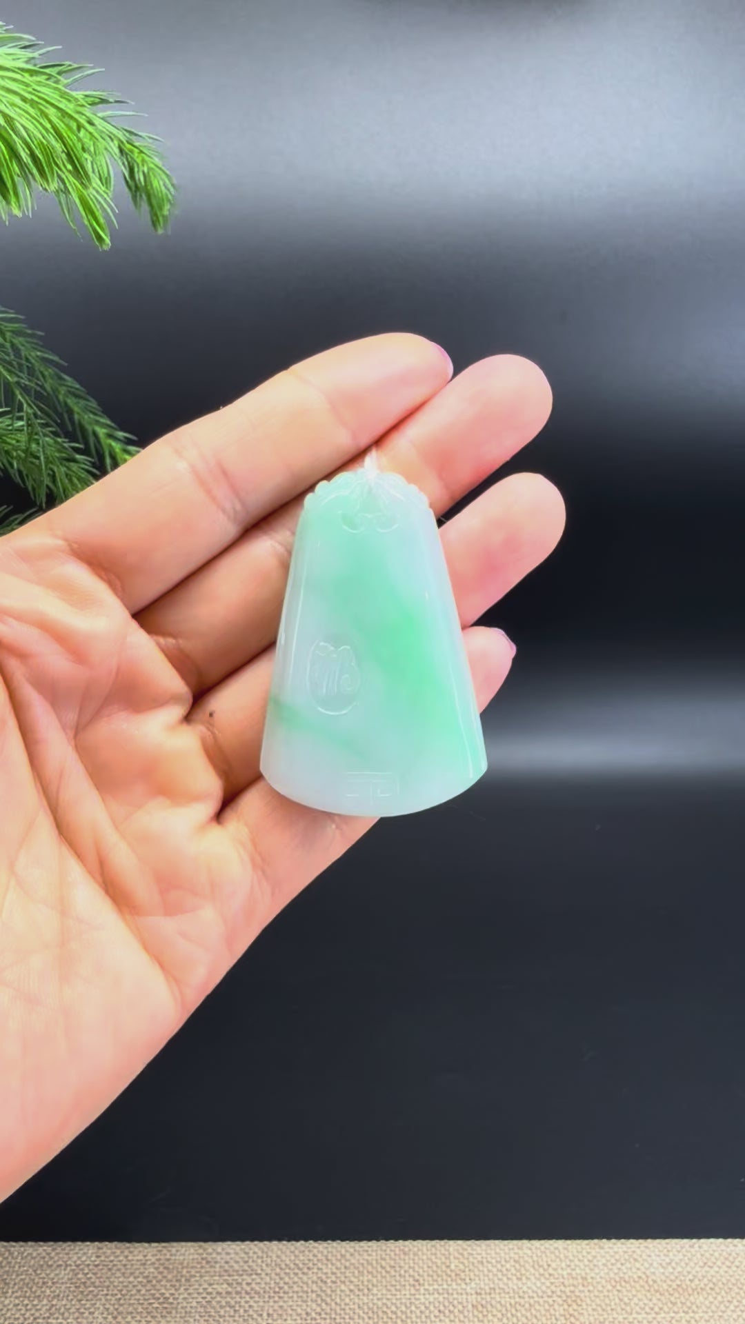 Load and play video in Gallery viewer, RealJade® Co.Natural White Green (BDQ)Jadeite Jade Dragon Pendant

