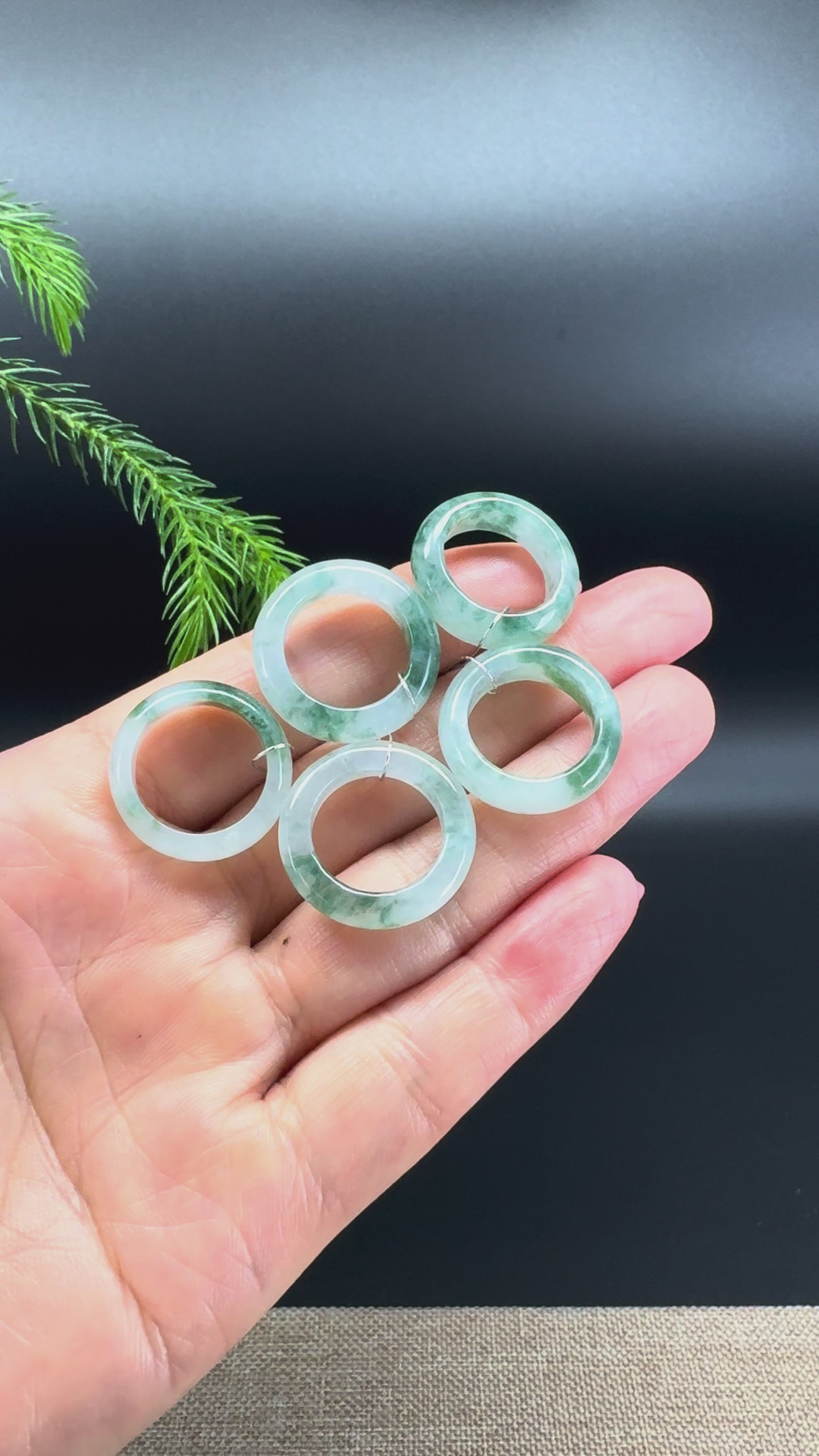 Load and play video in Gallery viewer, RealJade® Burmese Icy Blue Flower Traditional Jadeite Jade Ring
