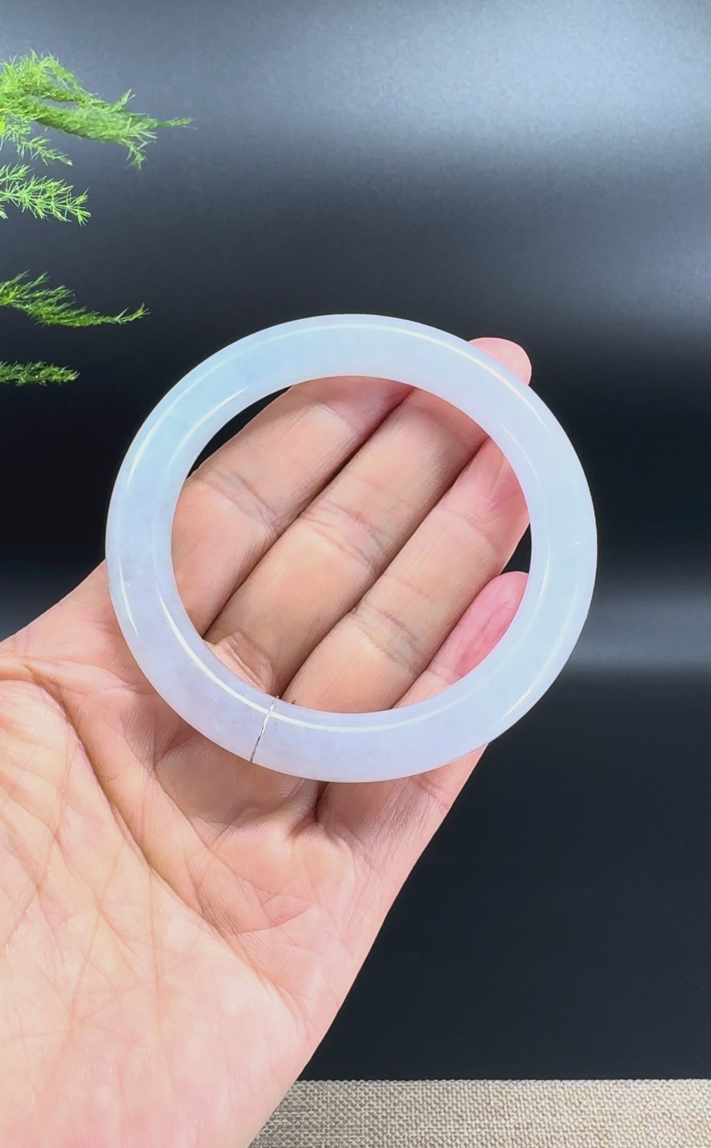 Load and play video in Gallery viewer, Genuine Burmese Icy Jade Jadeite Bangle Bracelet (54.8mm)
