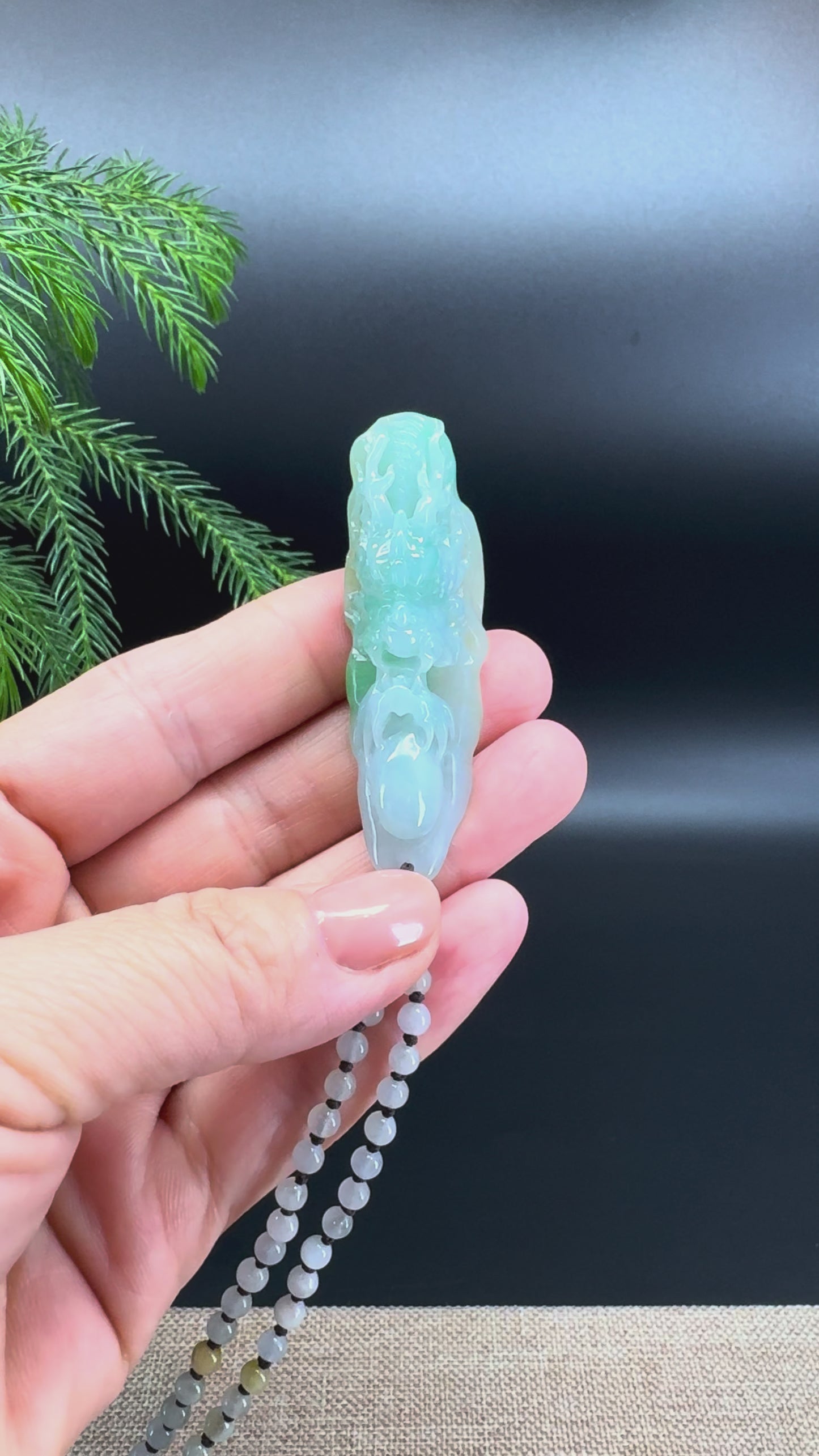 Load and play video in Gallery viewer, RealJade® Co.Natural Yellow Green Jadeite Jade Dragon Pendant
